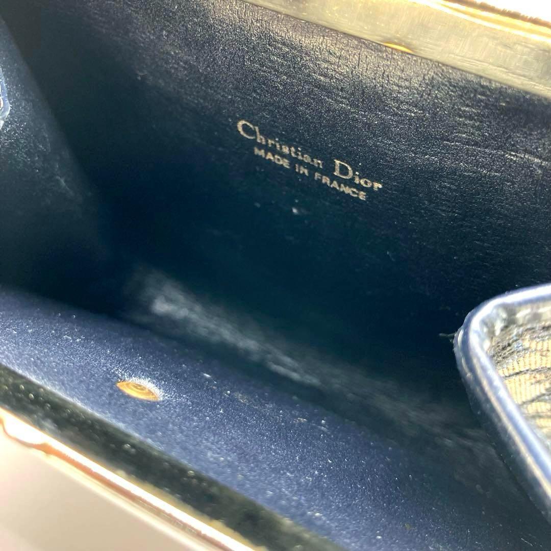 ✨美品✨ディオール トロッター柄 がま口 80年代ヴィンテージ ネイビー