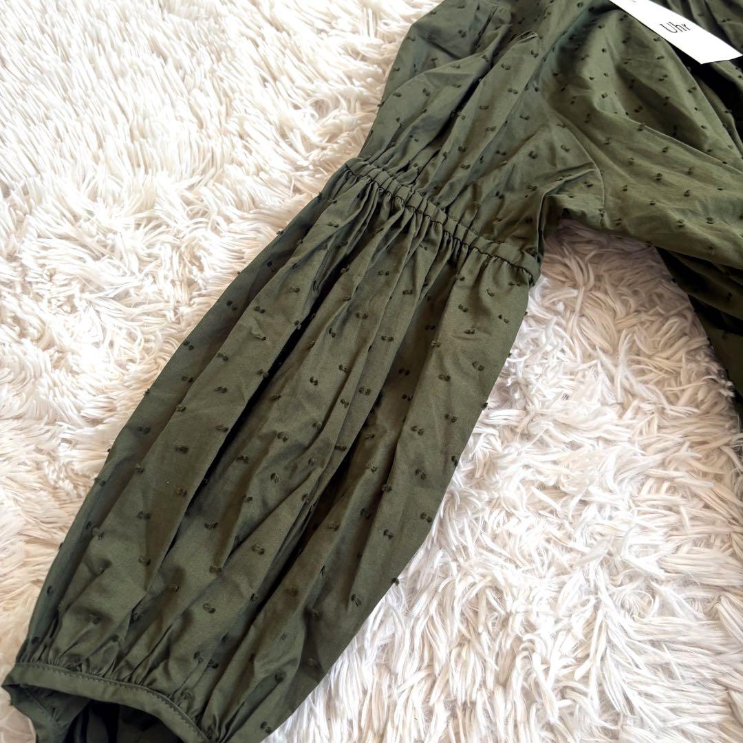 未使用タグ付 Uhr ドットボリュームチュニック オリーブ