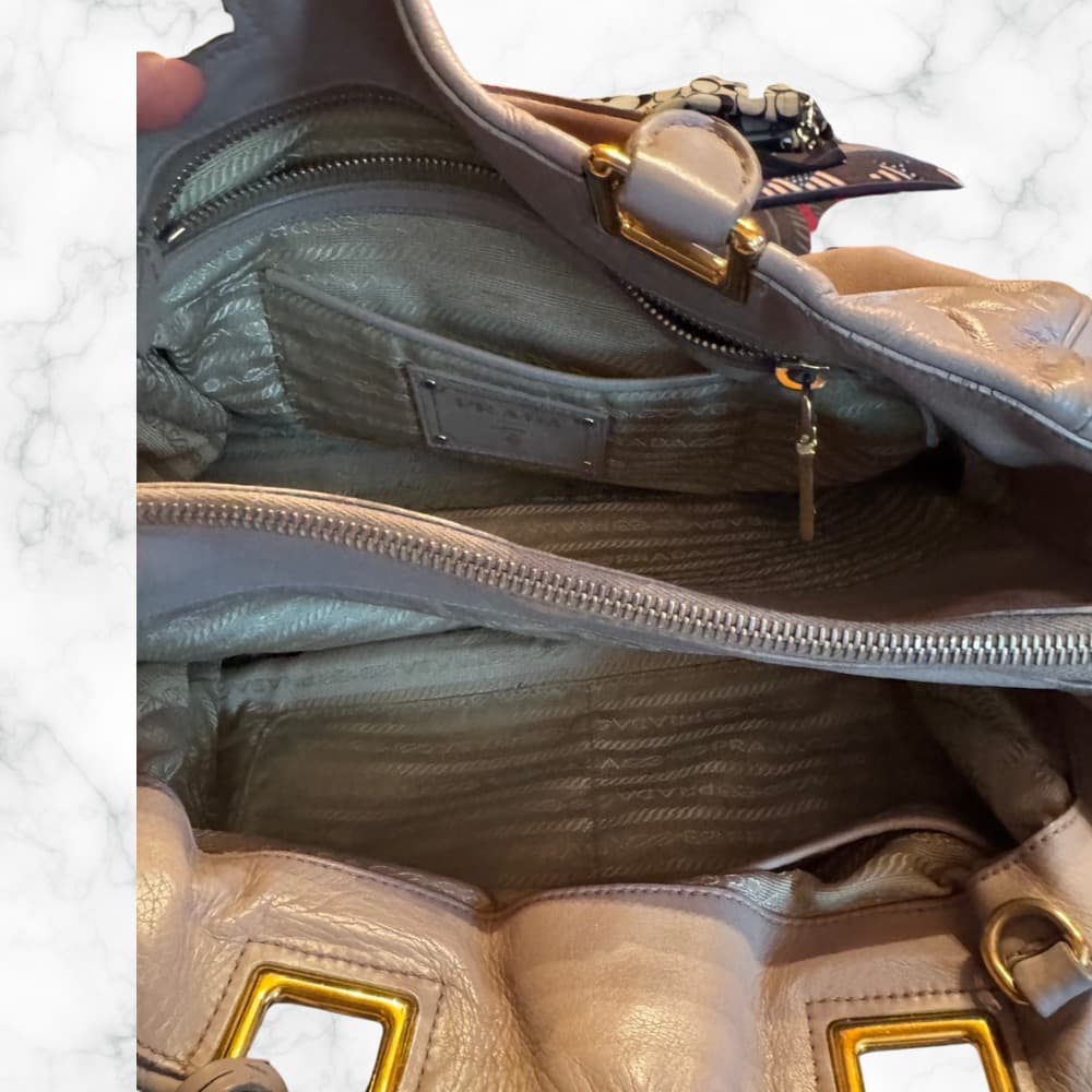 PRADA⭐︎リボンレザー２WAYバッグ⭐︎ベージュ⭐︎