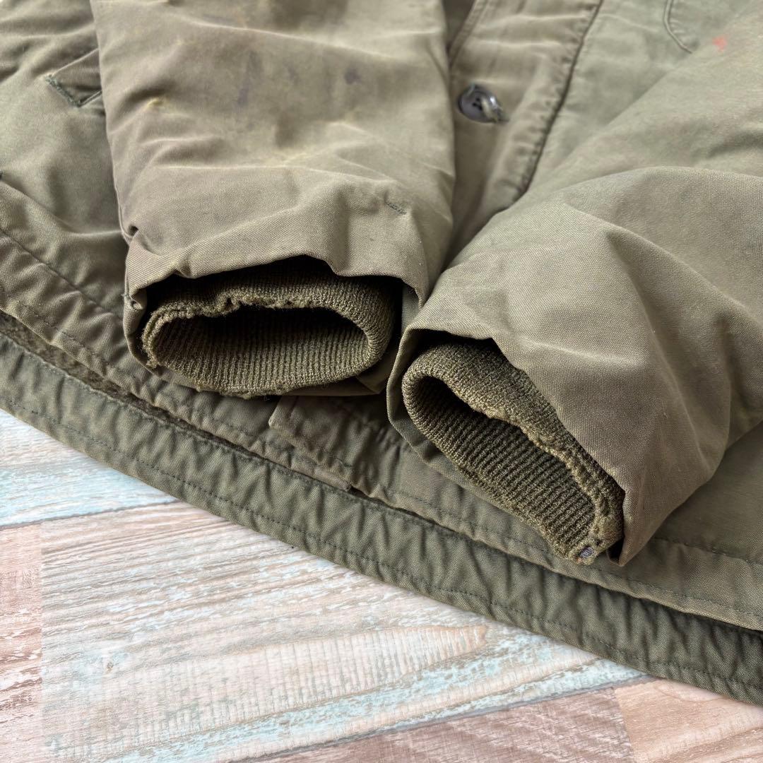 雰囲気抜群 US NAVY A-2 デッキジャケット ステンシル M ジップ破損