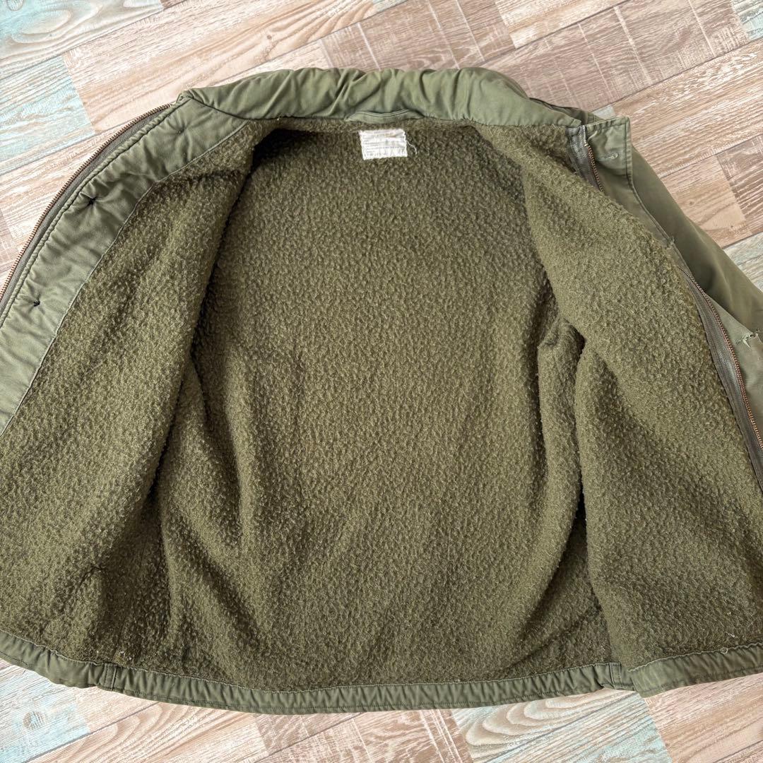 雰囲気抜群 US NAVY A-2 デッキジャケット ステンシル M ジップ破損