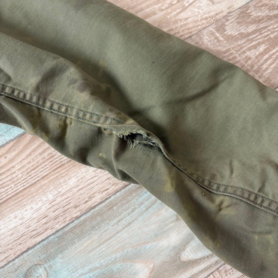 雰囲気抜群 US NAVY A-2 デッキジャケット ステンシル M ジップ破損