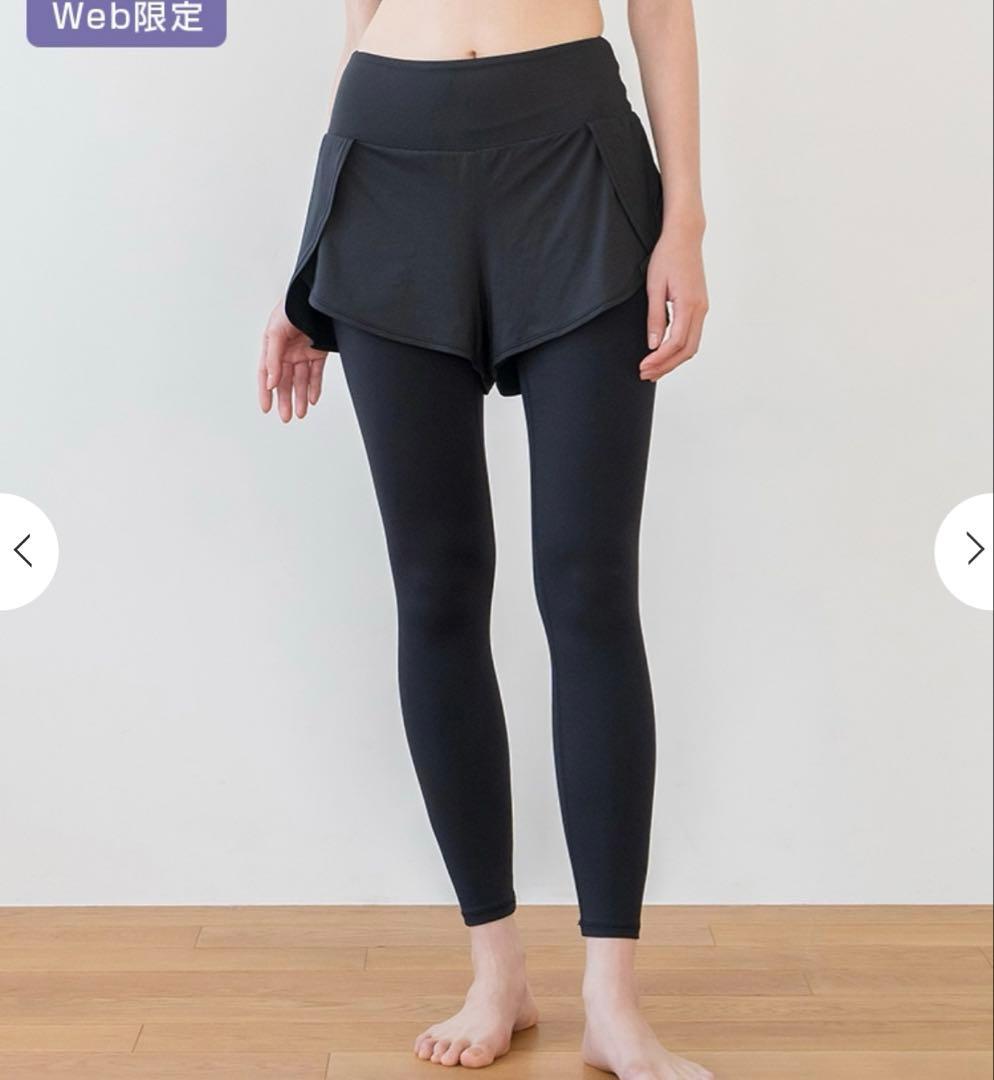 【SUKALA】LAVA ショートパンツ付きレギンス （M ブラック）