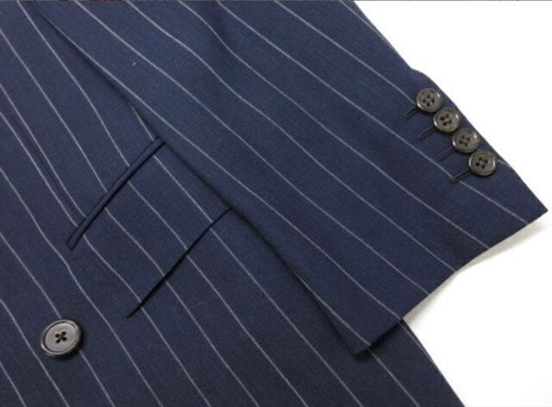 ラルフローレン スーツ ダブル ネイビー チョークストライプ セットアップ