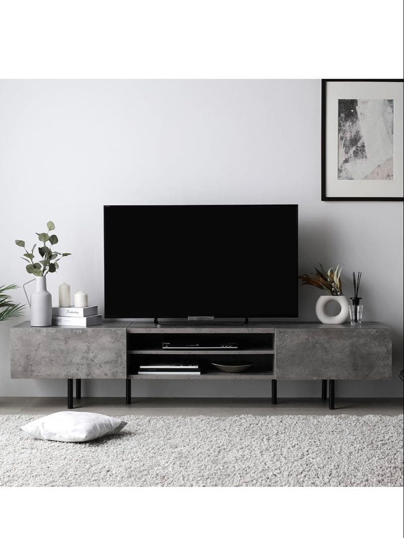 【美品・購入半年】180cm ストーングレー木製 テレビ台