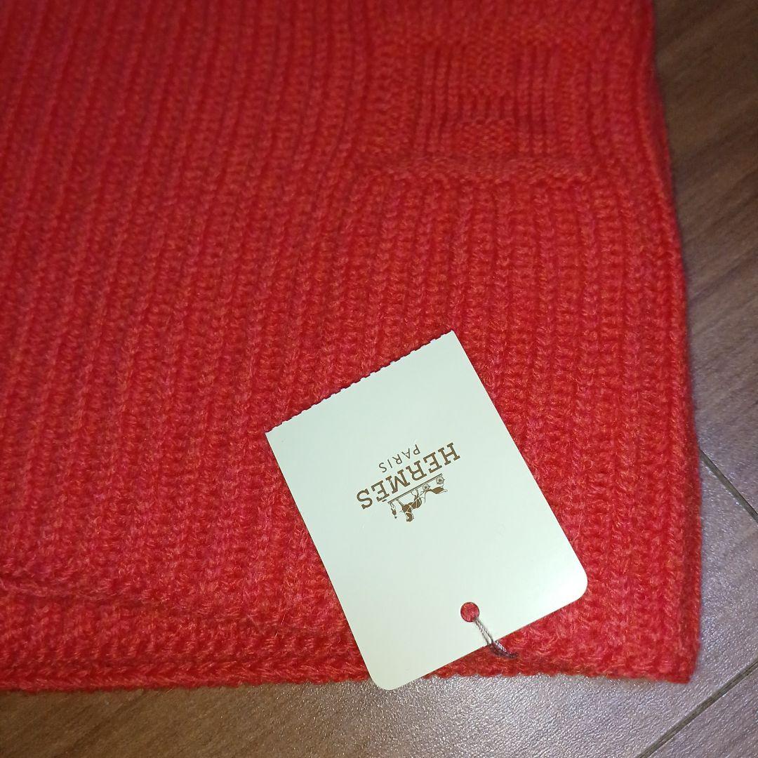 40　エルメス　マフラー　スヌード　新品　タグ付き　オレンジに近い赤