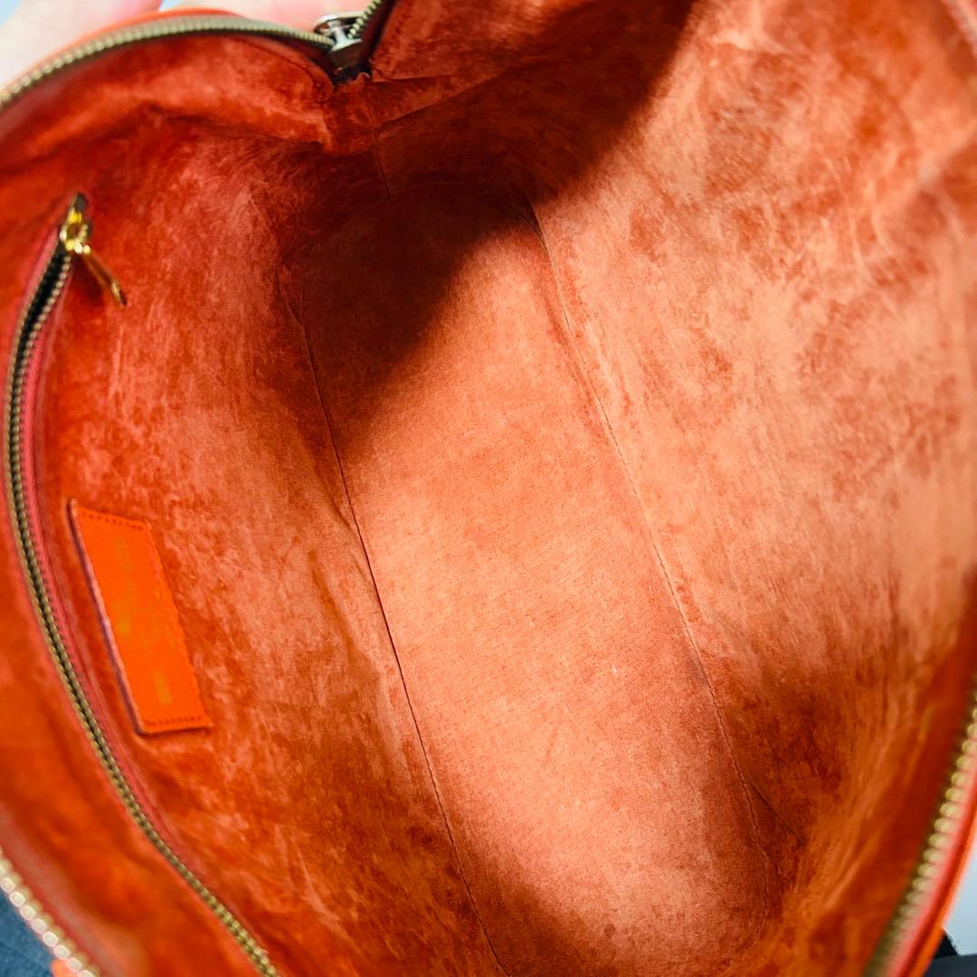 ETRO エトロ レザー ハンドバッグ ショルダーバッグ　2way オレンジ系