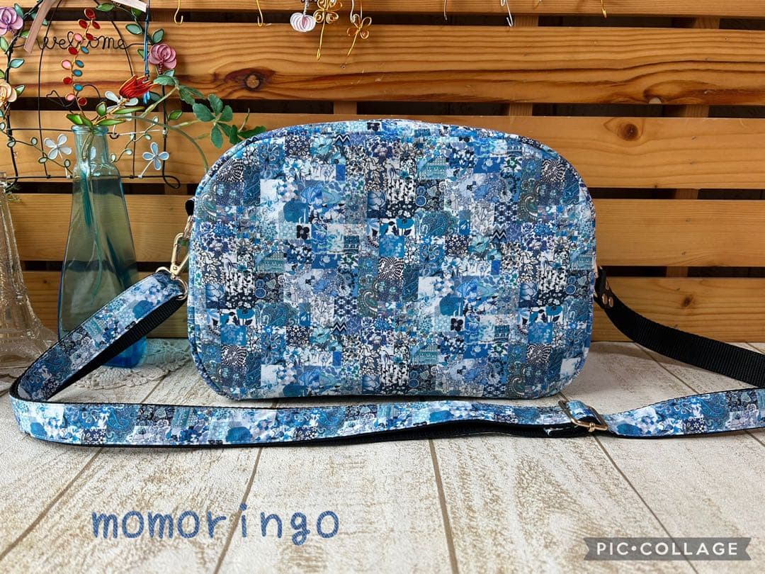 n.k.d♡リバティ カジュアルショルダーバッグ　マチ10cm