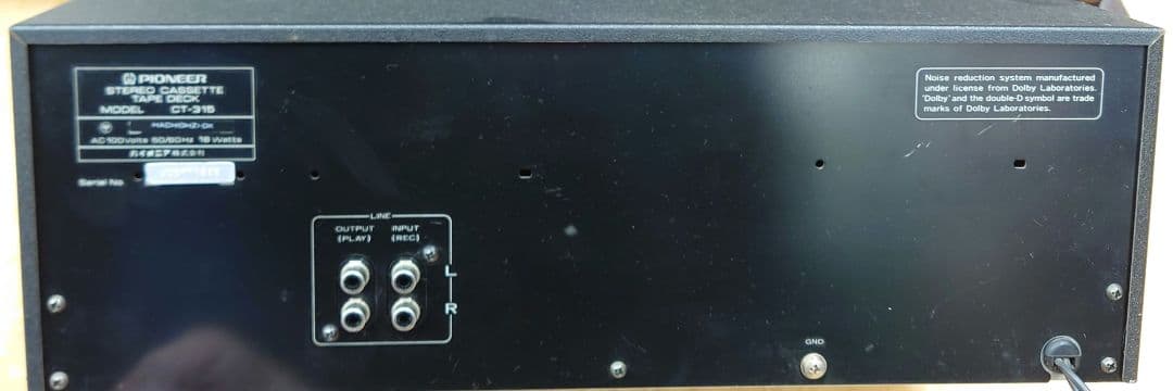 ●◯Pioneer CT-315 カセットデッキ