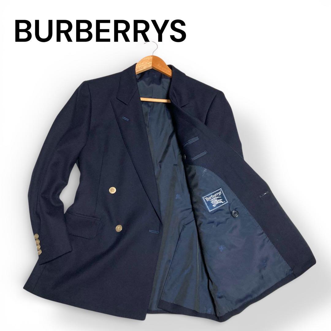 バーバリー★紺ブレ テーラードジャケット 金ボタン ダブル シャドーホース
