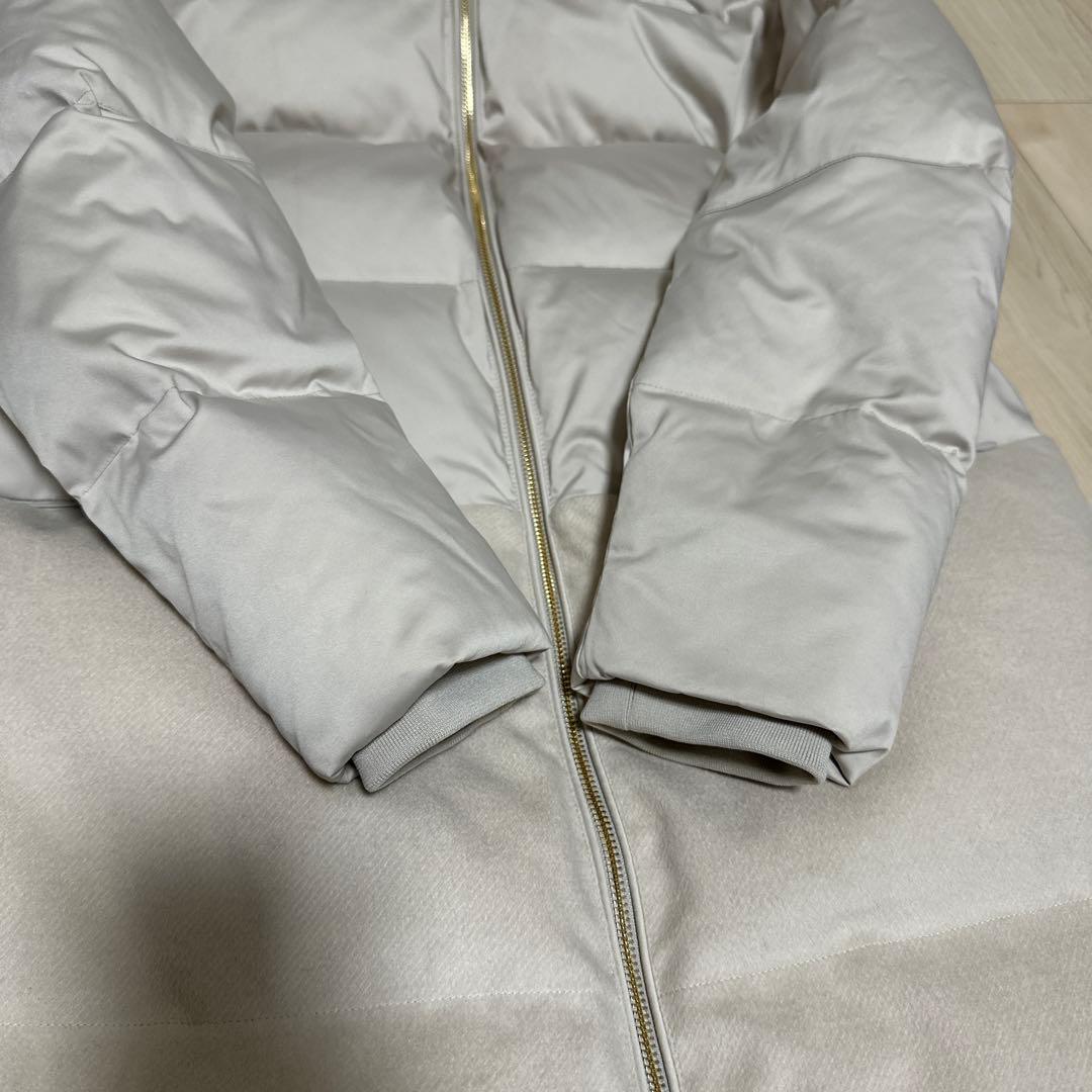 デュノDUNO ダウンコート アウターフード切替 ウール 44アイボリー