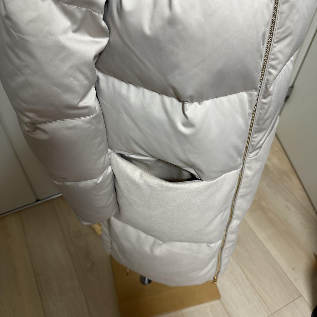 デュノDUNO ダウンコート アウターフード切替 ウール 44アイボリー