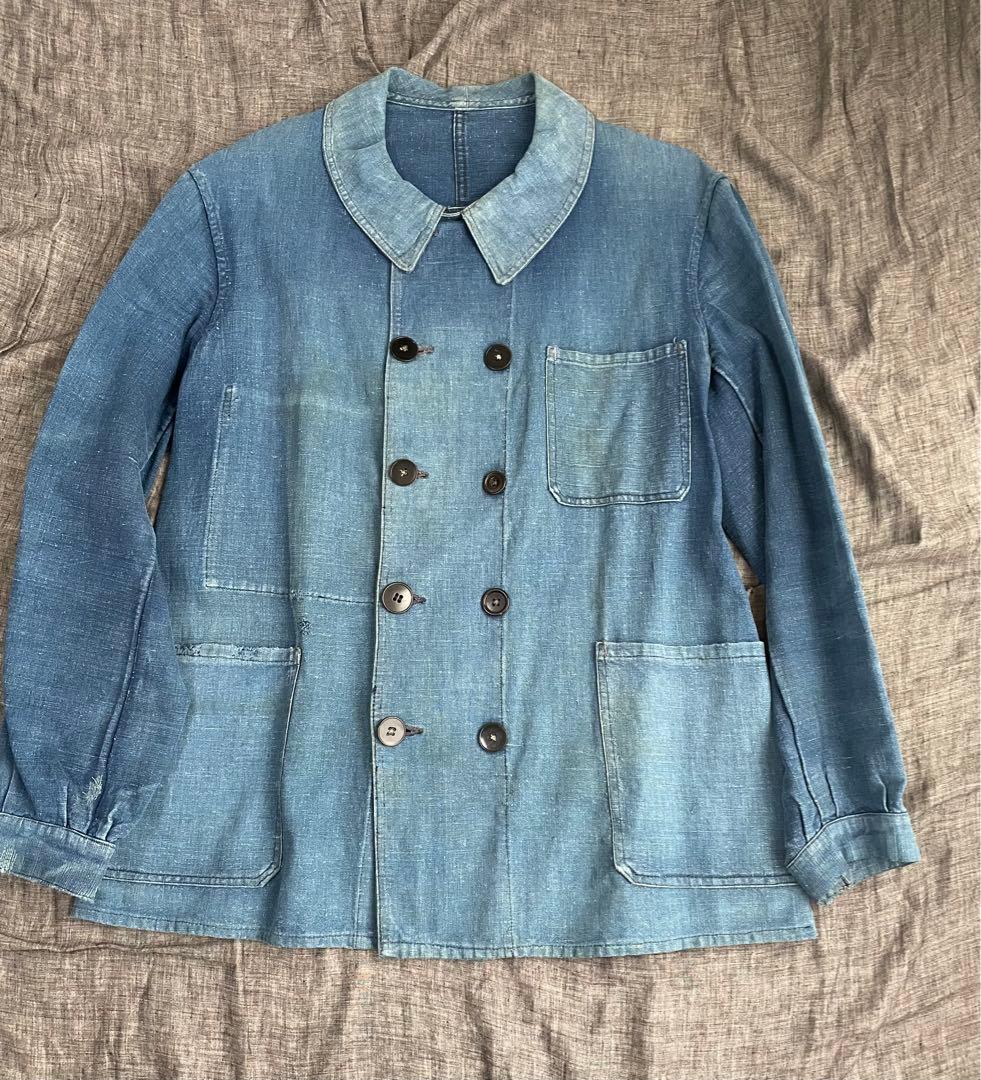 ジャケット・アウター 1940s indigo linen doublebreasted jacket