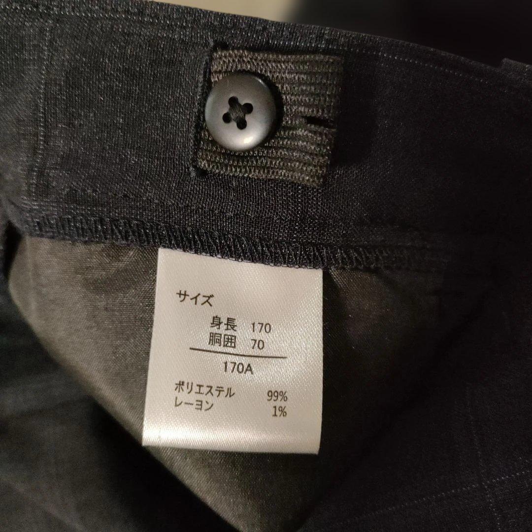 【美品】男の子 フォーマルスーツ 卒業式　170 ネイビーグレーチェック