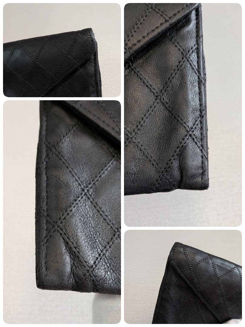 シャネル　ビコローレ　長財布　黒　ラムスキン　チェーン　ショルダー　ポーチ