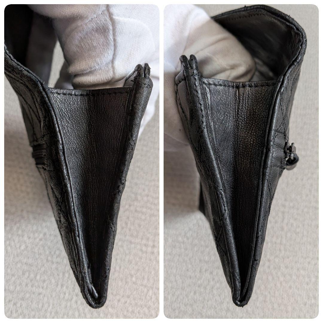 シャネル　ビコローレ　長財布　黒　ラムスキン　チェーン　ショルダー　ポーチ