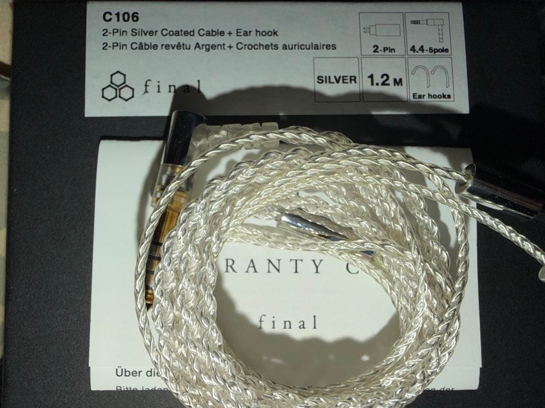 final C106 2Pin 1.2m 4.4mm イヤホンケーブル