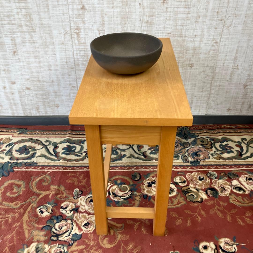 モダンレトロ 無垢材 陶器製 洗面台 流し台 カウンターテーブル 古道具 古家具