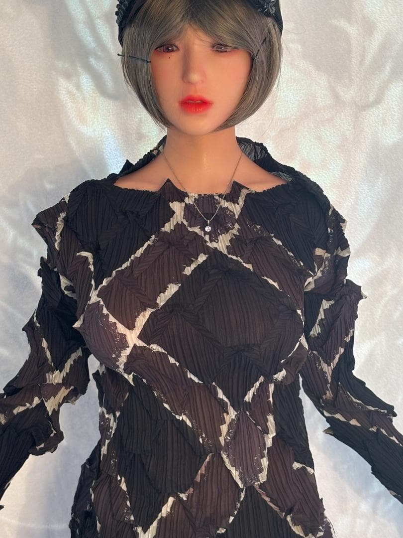 ISSEY MIYAKE ライン柄 変形 立体プリーツ M