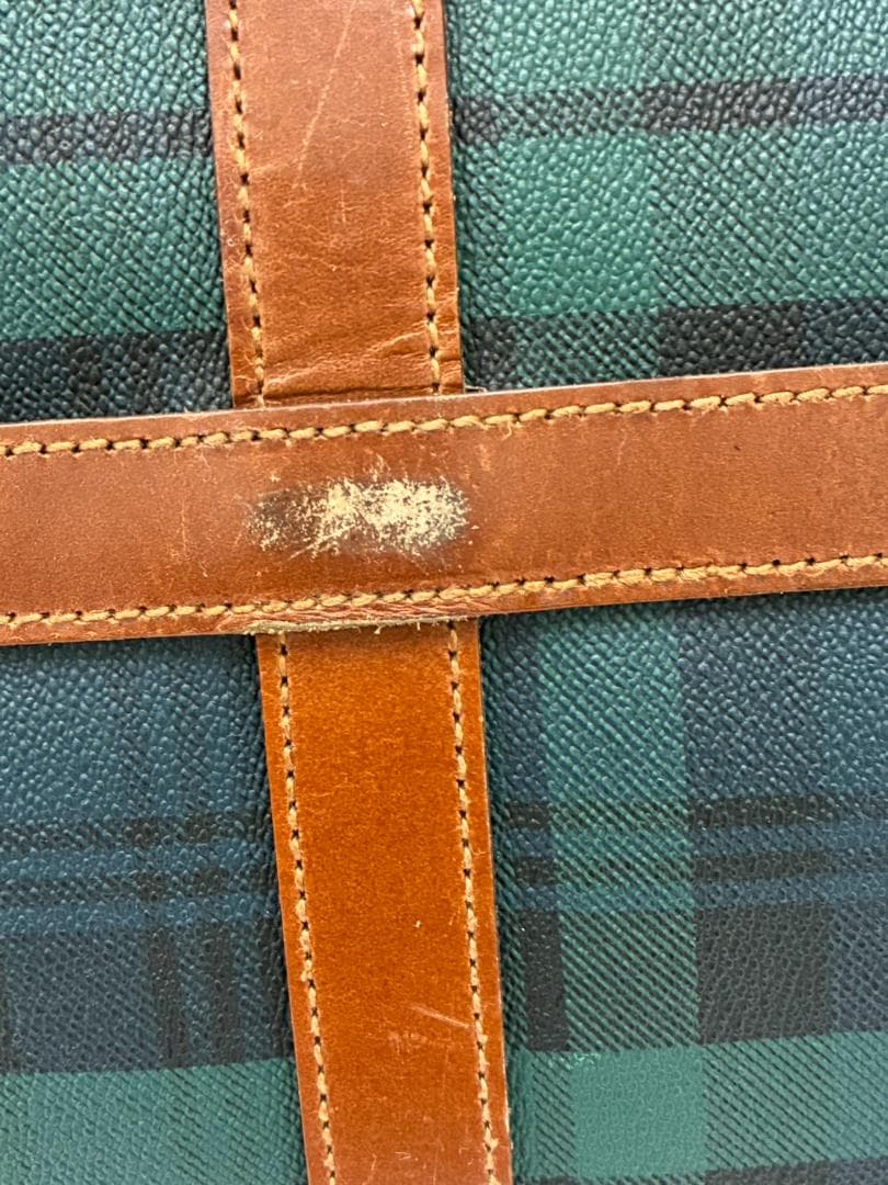 25S12-236 ポロラルフローレン ボストンバッグ グリーン系 チェック柄