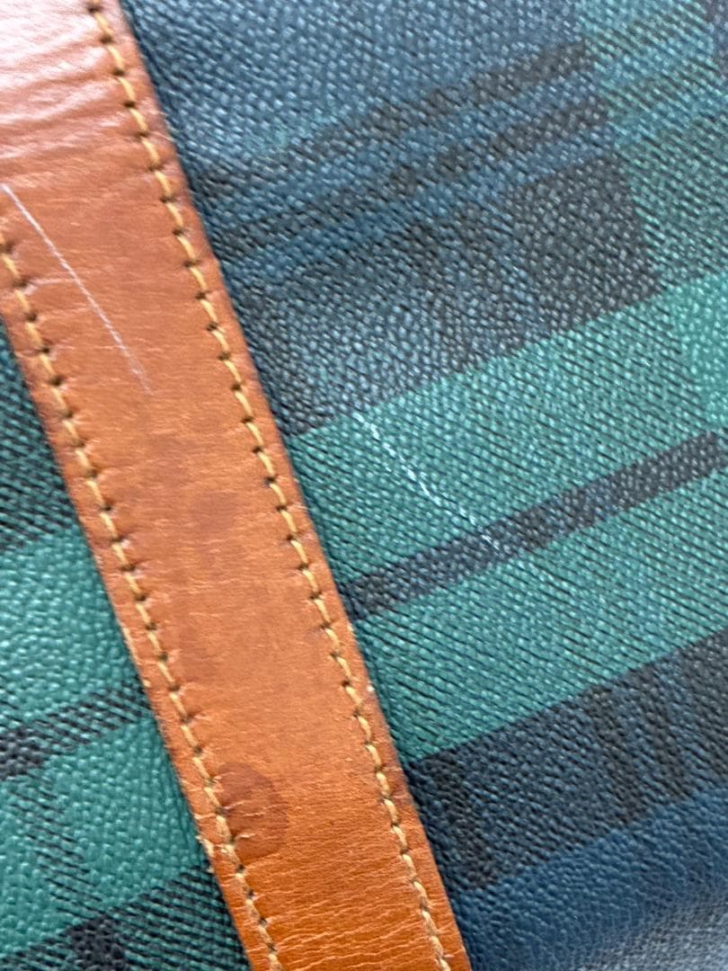 25S12-236 ポロラルフローレン ボストンバッグ グリーン系 チェック柄