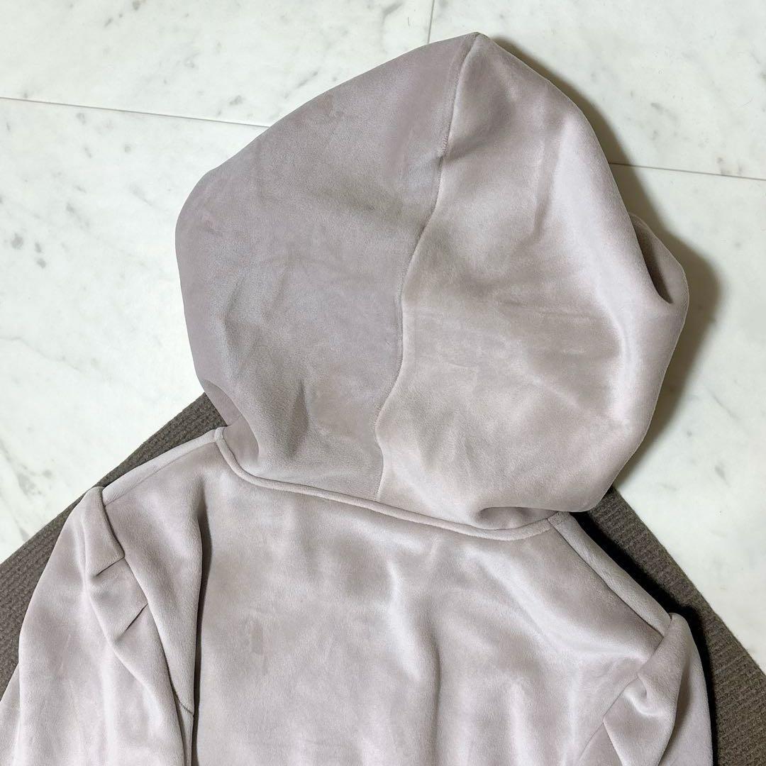 美品 24AW エムズグレイシー ベロア調パーカー ペプラム フレア リボン