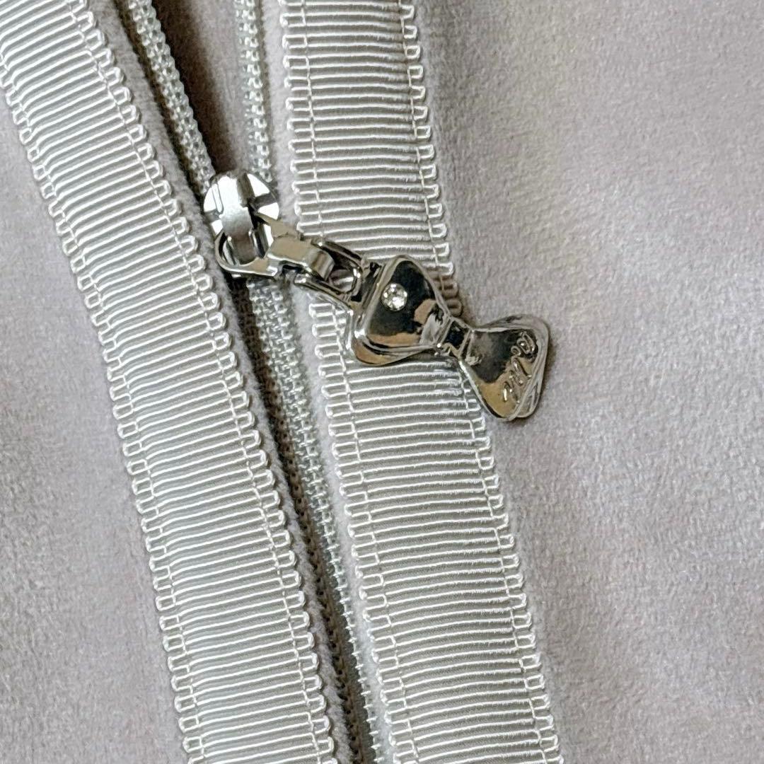 美品 24AW エムズグレイシー ベロア調パーカー ペプラム フレア リボン