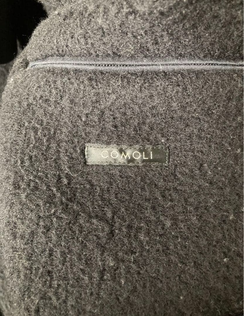 COMOLI 20AW コットンシルクフーデッドコート NAVY SIZE1