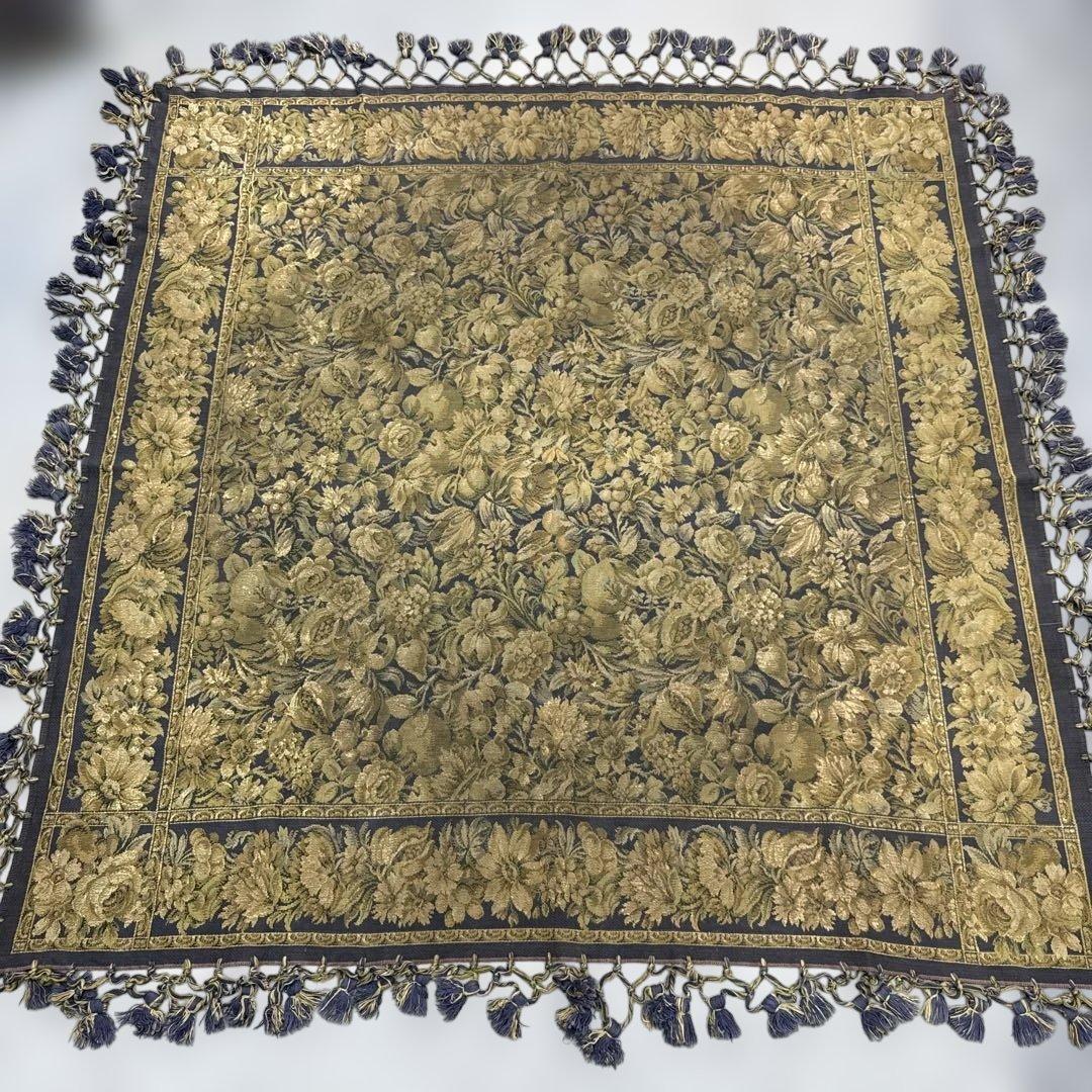 花　マルチカバー　ソファーカバー　ヴィンテージラグ　180x180