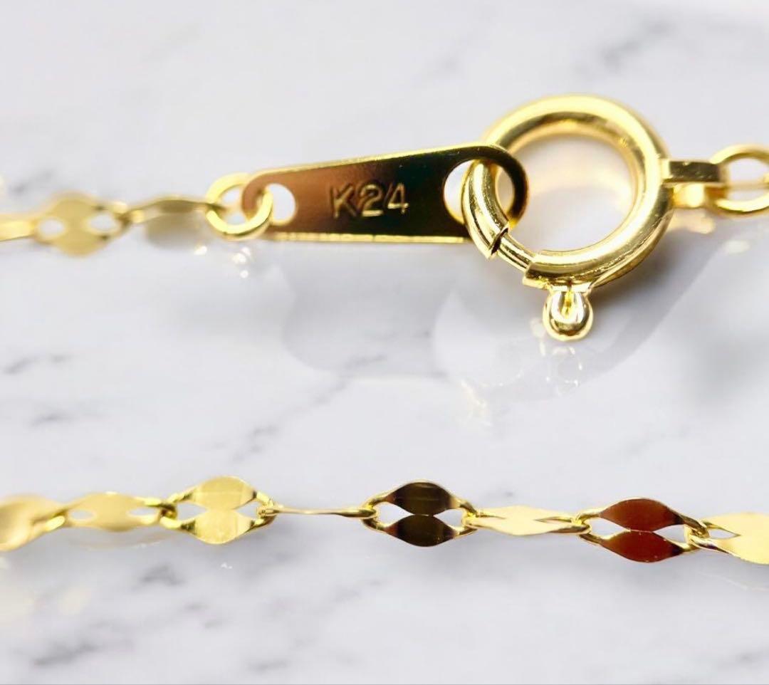 【ミーさん】《新品》純金K24ゴールド　ネックレス 1.8mm 42cm