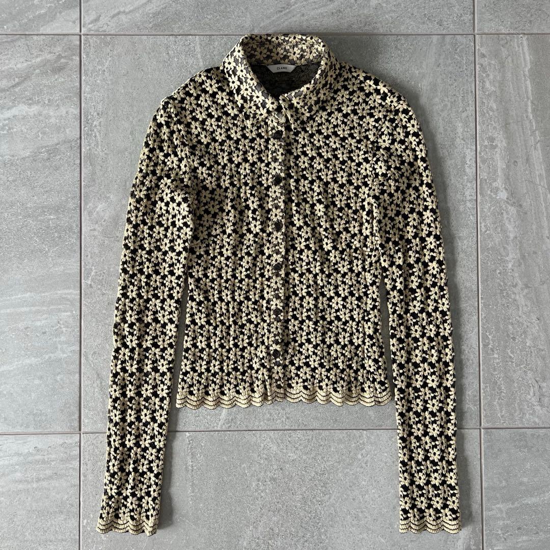 トップス CLANE 3D FLOWER LACE SHIRT