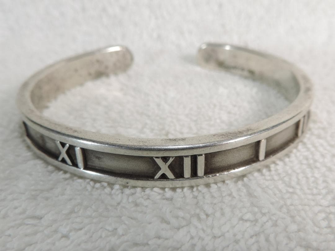 ローマ数字 TIFFANY 925 1995 ITALY刻印有りシルバーバングル
