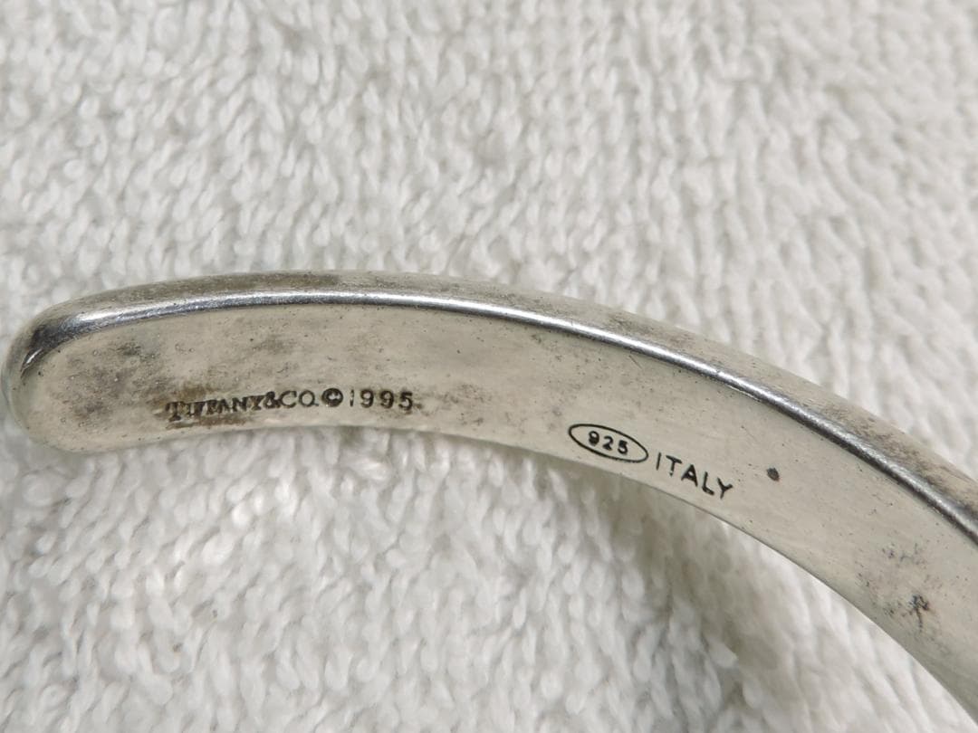 ローマ数字 TIFFANY 925 1995 ITALY刻印有りシルバーバングル