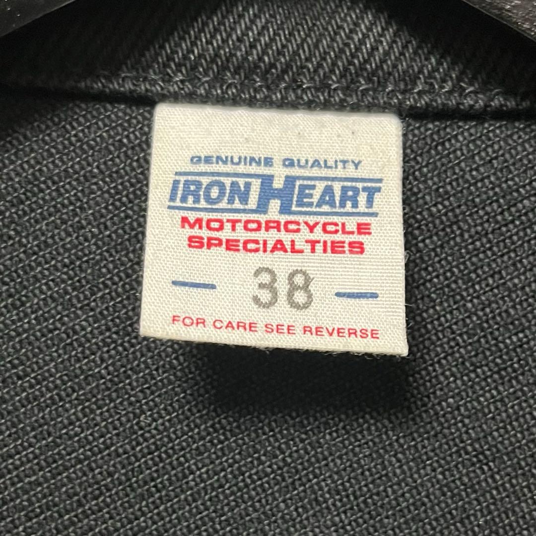 【美品】IRON HEART 21oz黒鎧デニム トラッカーベスト　Lサイズ
