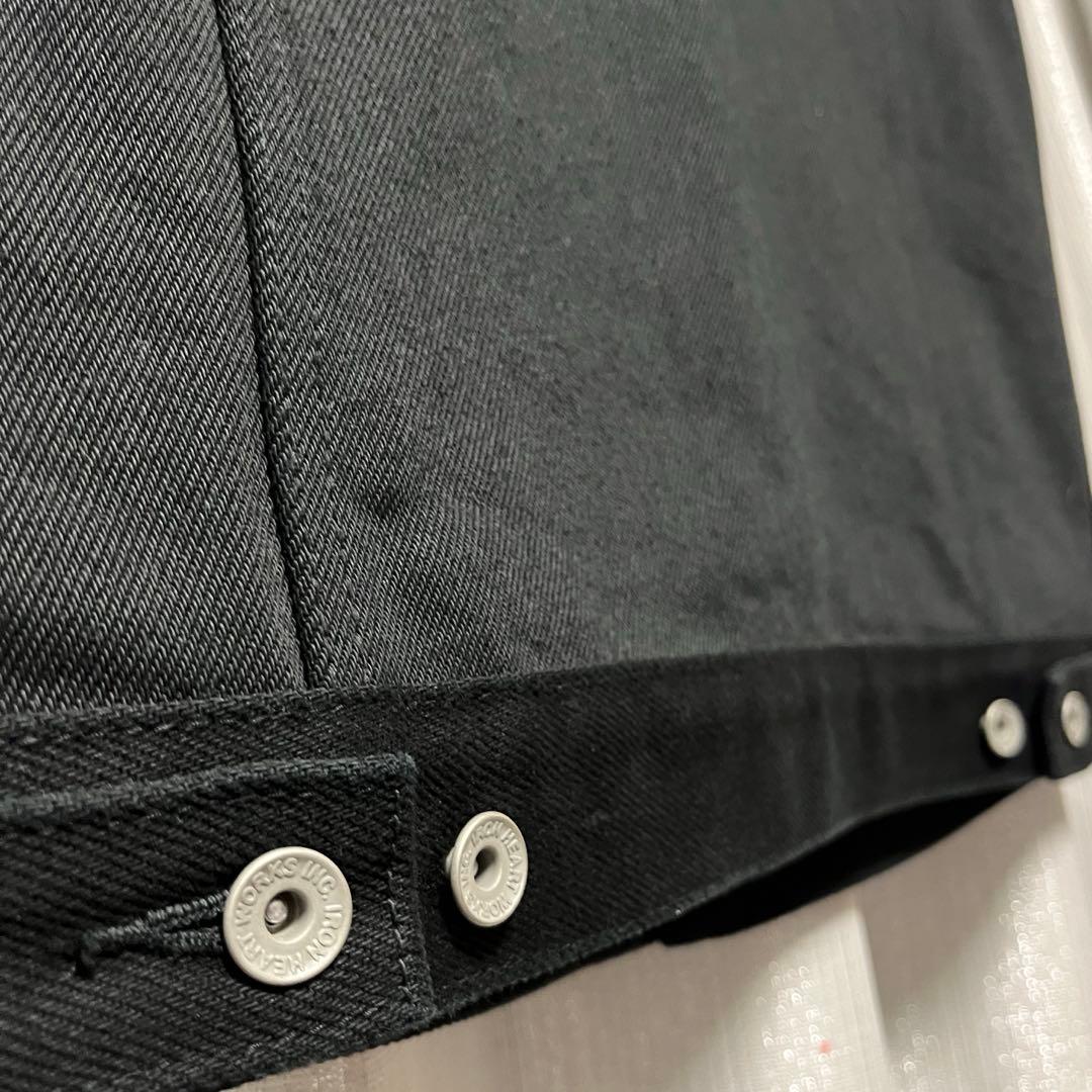 【美品】IRON HEART 21oz黒鎧デニム トラッカーベスト　Lサイズ