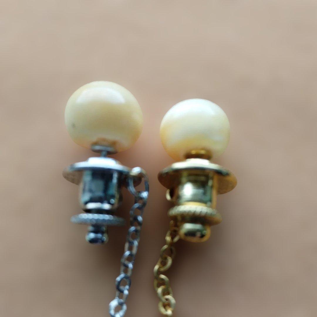 鯨歯　マッコウクジラ　牙玉 ネクタイピン　ドーム型　10個セット（箱なし）