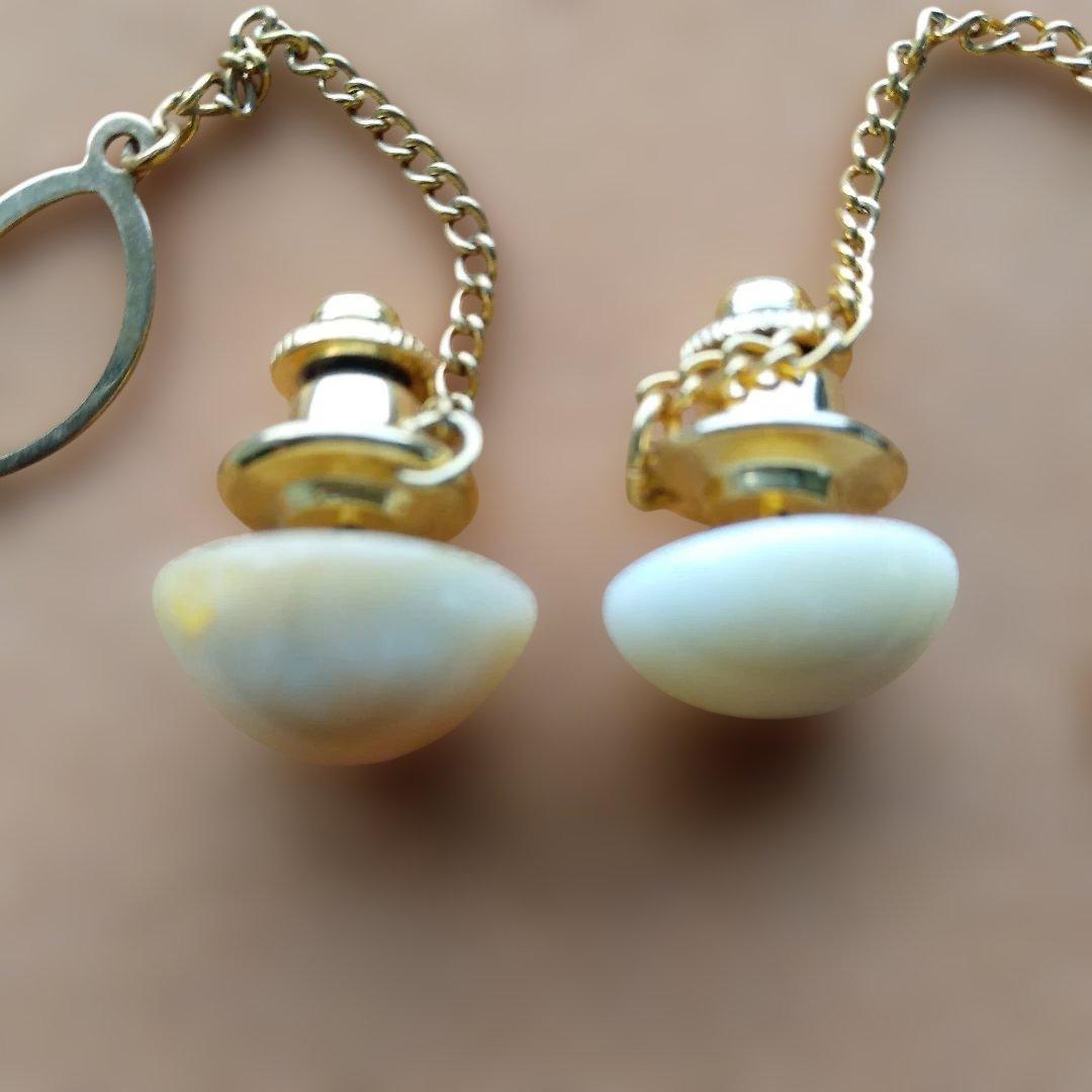 鯨歯　マッコウクジラ　牙玉 ネクタイピン　ドーム型　10個セット（箱なし）