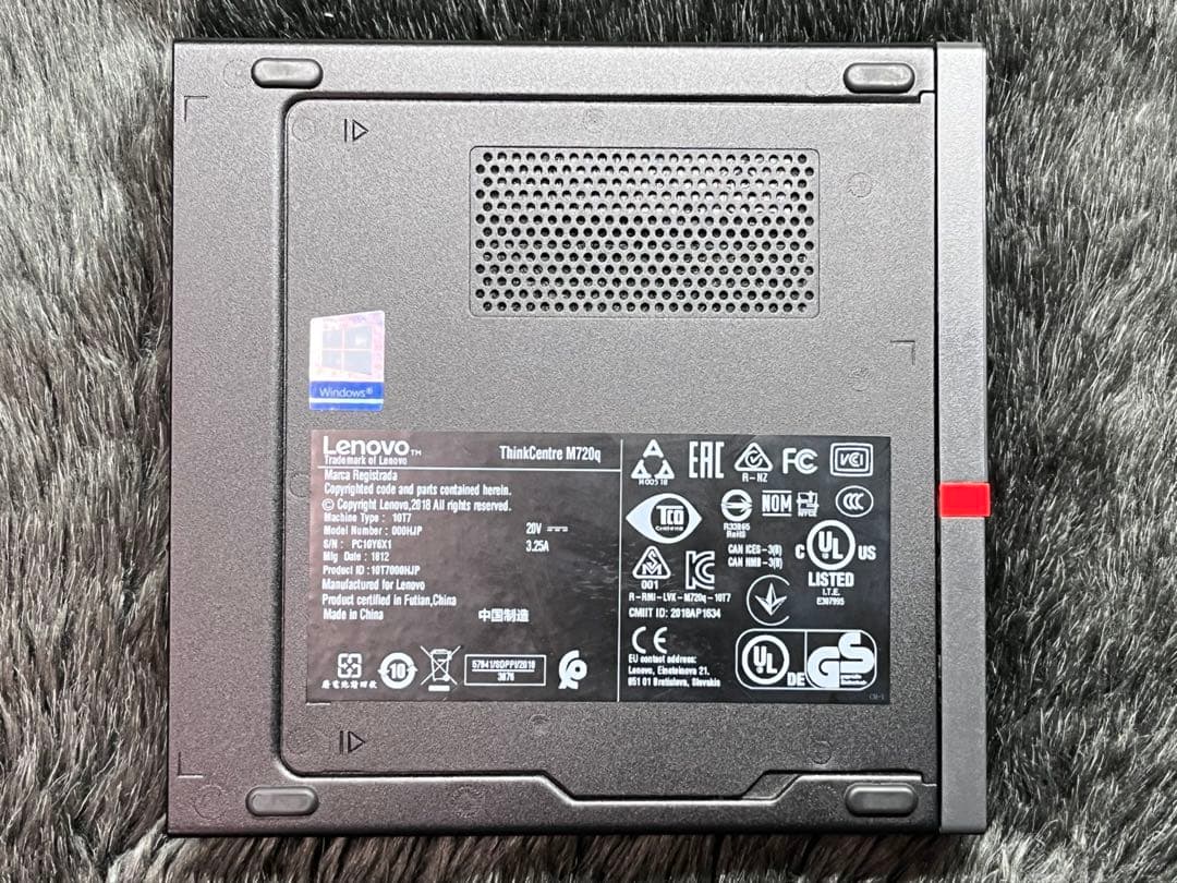 Lenovo ThinkCentre M720q Tiny クラボ増設済み