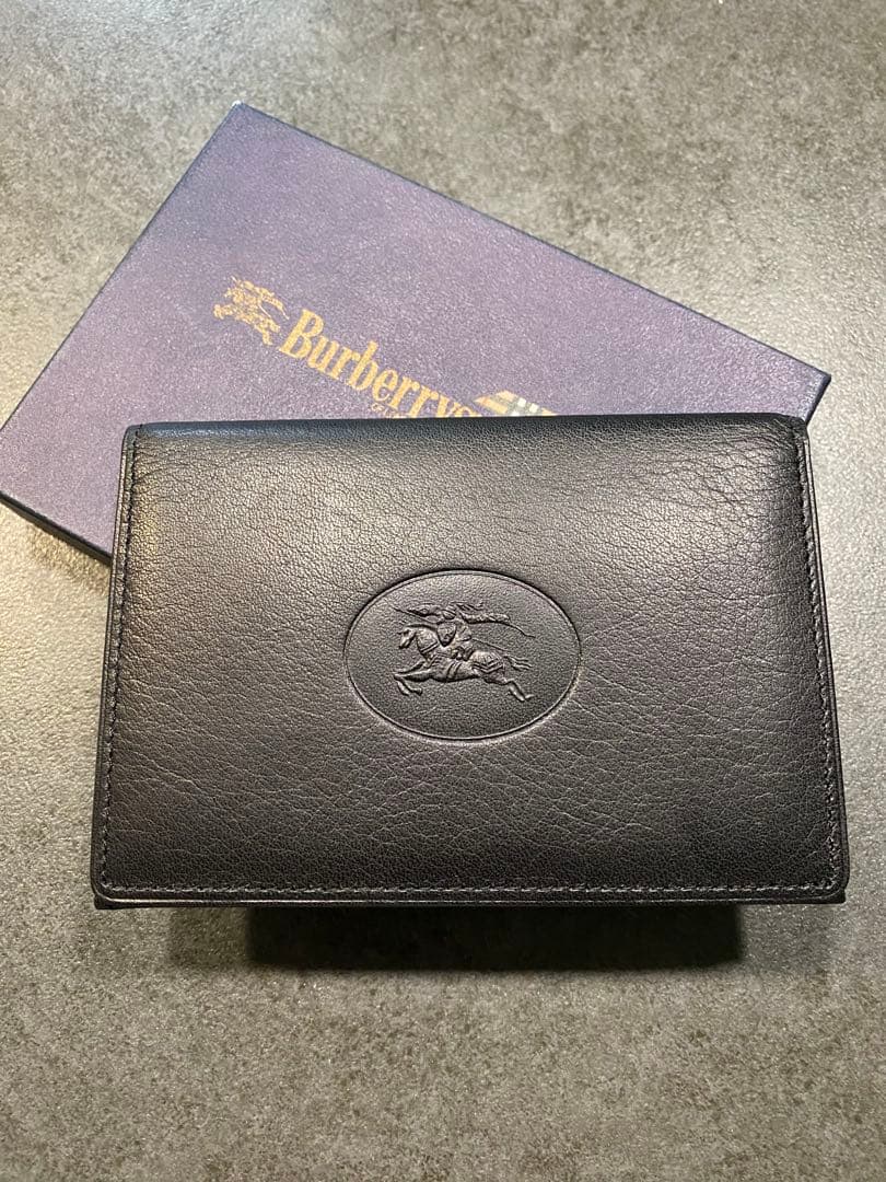 ★新品★ BURBERRY カードケース 名刺入れ メンズ 黒 ヴィンテージ品