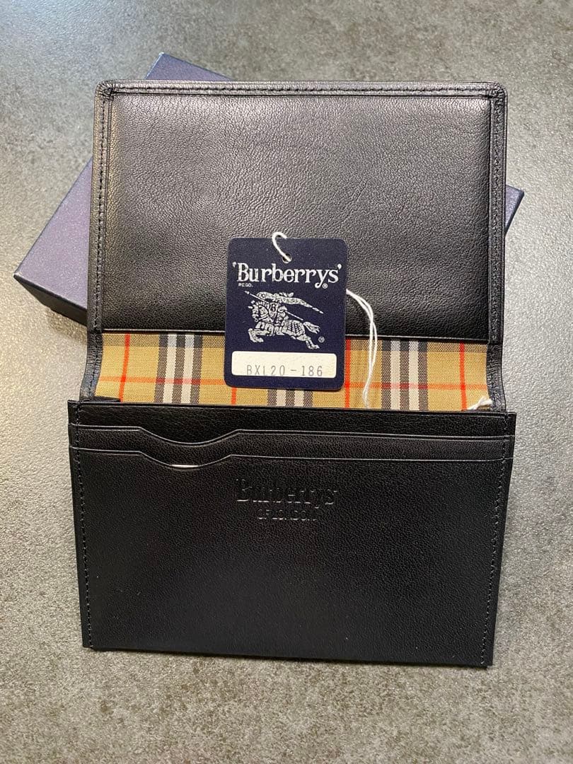 ★新品★ BURBERRY カードケース 名刺入れ メンズ 黒 ヴィンテージ品
