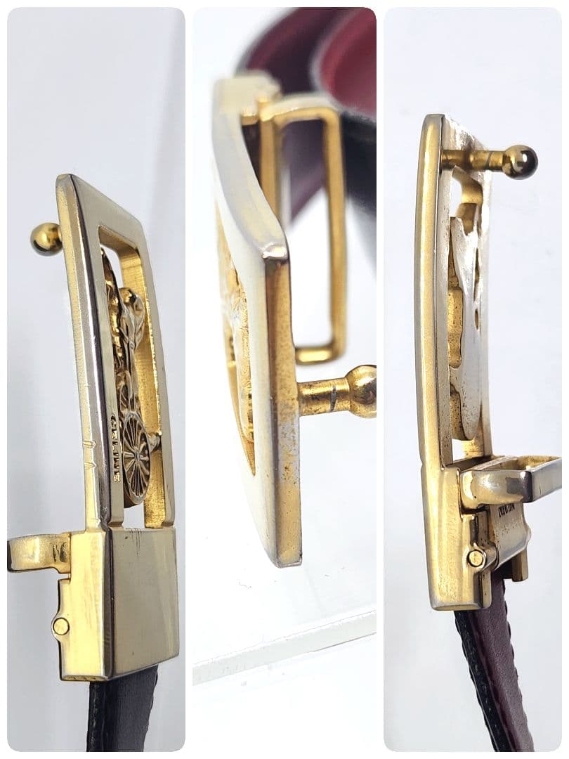 ゴールド 馬車金具 リバーシブル レザーベルト CELINE セリーヌ