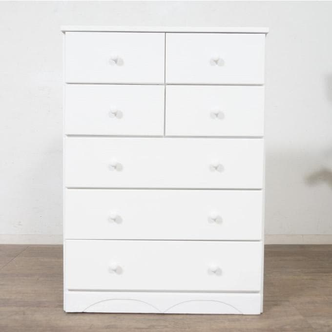 送料無料【訳あり新品】桐製 5段7杯/チェスト/タンス 白 幅60cm