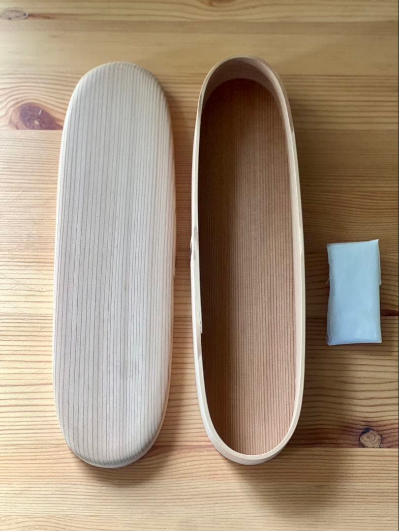 【新品未使用】柴田慶信商店　長手弁当箱　（大）大館　秋田杉 白木　曲げわっぱ　①