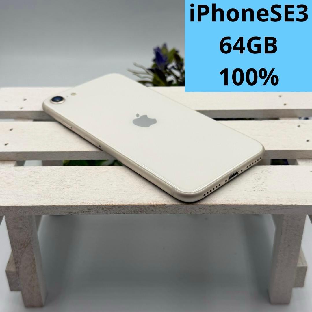 【美品】iPhone SE第3世代 64GB スターライト 358