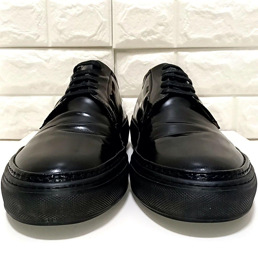 パントフォラドーロ　クラブハウス　ガラスレザー　ポストマンシューズ　ブラック