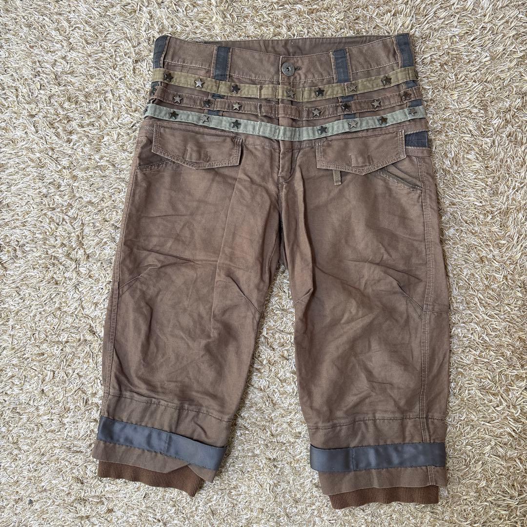 マリテ＋フランソワ・ジルボー カーゴパンツ 裾リブ スタッズ カーキ L