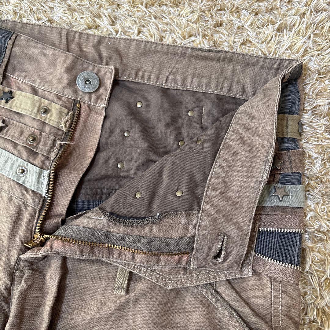 マリテ＋フランソワ・ジルボー カーゴパンツ 裾リブ スタッズ カーキ L