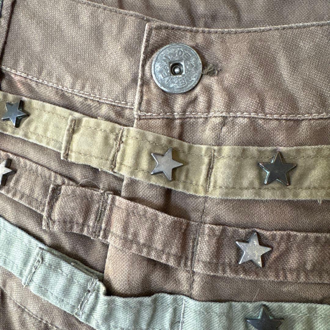 マリテ＋フランソワ・ジルボー カーゴパンツ 裾リブ スタッズ カーキ L