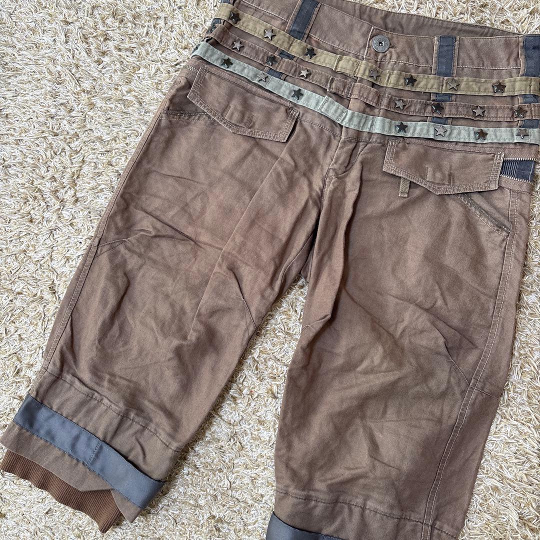 マリテ＋フランソワ・ジルボー カーゴパンツ 裾リブ スタッズ カーキ L