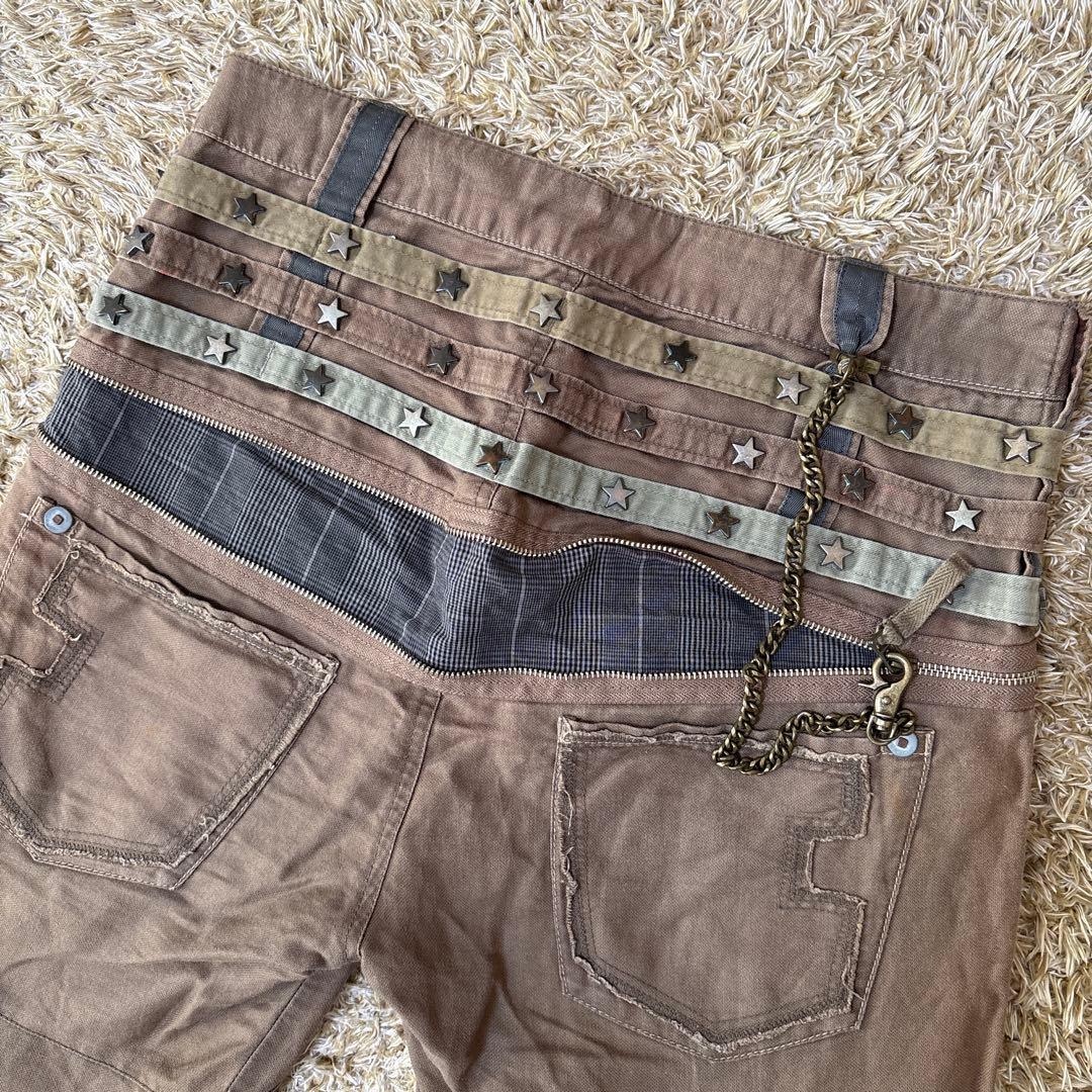 マリテ＋フランソワ・ジルボー カーゴパンツ 裾リブ スタッズ カーキ L